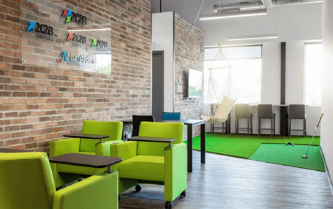 artificial grass in the office