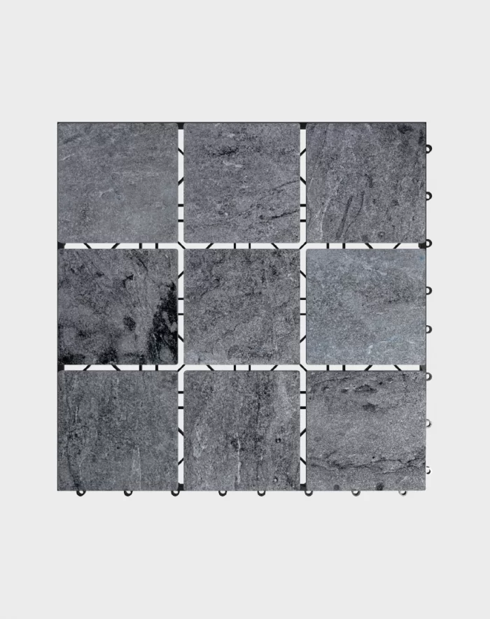 Composite deck tiles ezclip slate