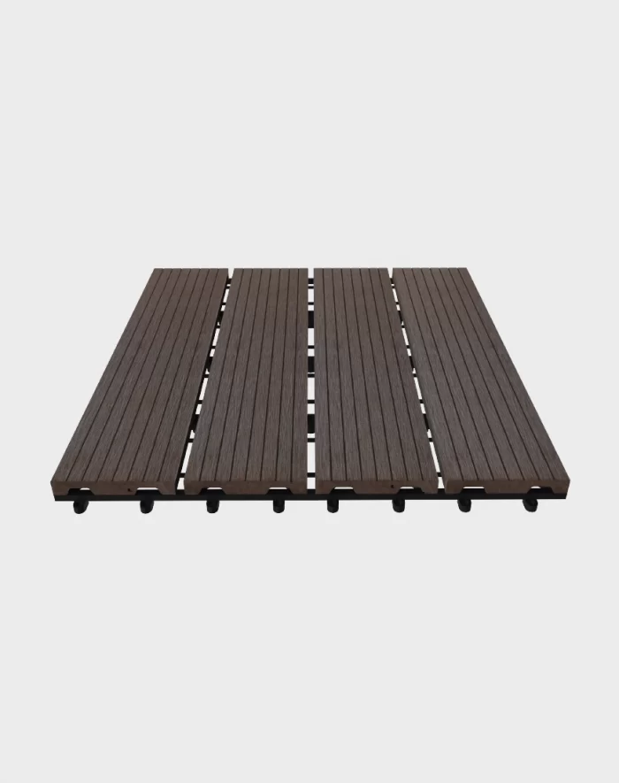 Composite deck tiles ezclip design dark coffee