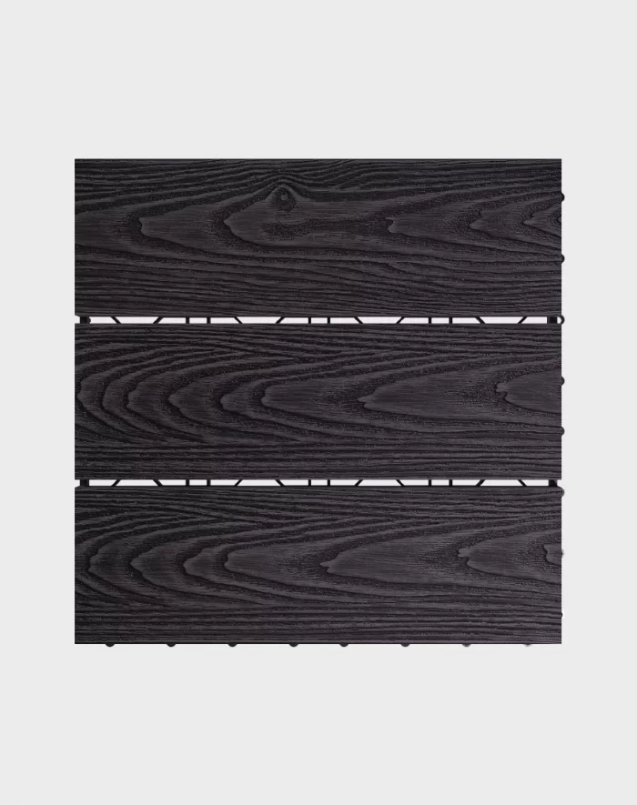 Composite deck tiles ezclip natural black