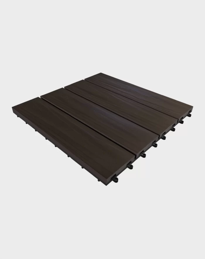Composite deck tiles ezclip elite natural dark
