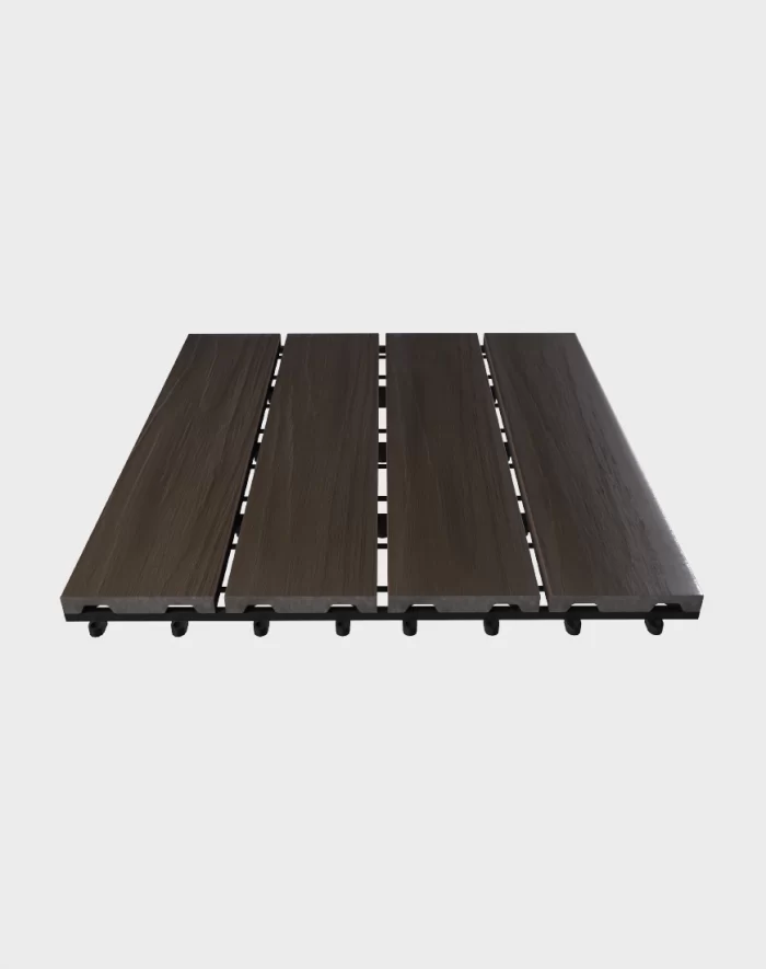 Composite deck tiles ezclip elite natural dark