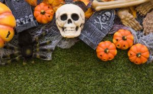 Artificial Grass keeps Zombies from digging their way out of -Graves-during-Halloween!