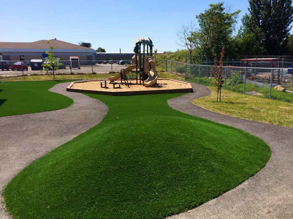 kids recreational space with artificial grass