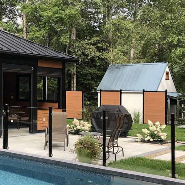 Fence natural brown colour section panel decorative garden privacy Fence natural brown colour section panel decorative garden privacy fencing toronto fence canada