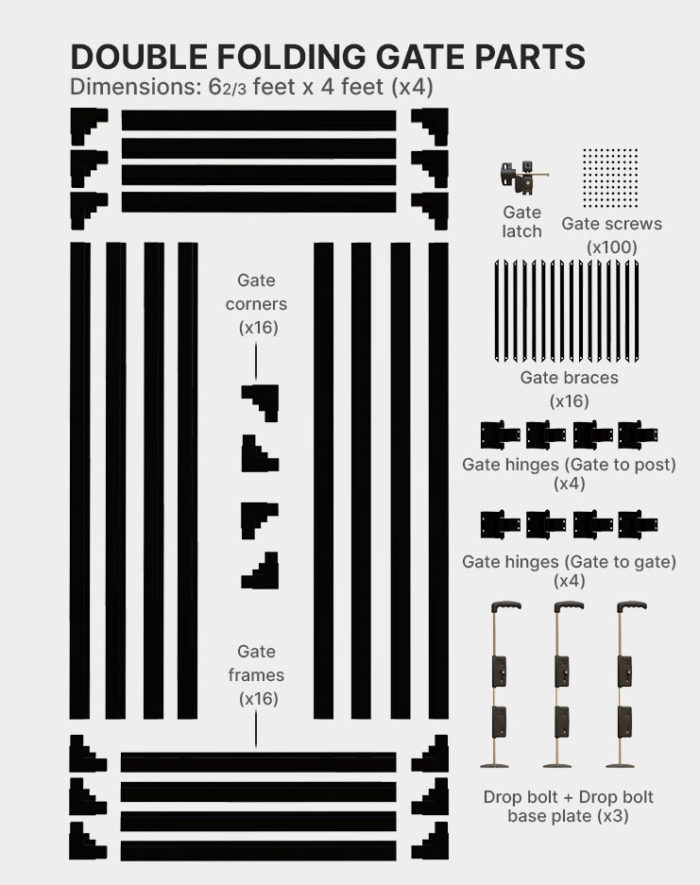 Double-folding-gate-parts-pieces Double-folding-gate-parts-pieces