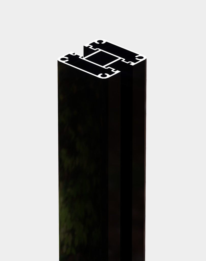 Line-post-black-chrome-for fencing aluminum structure durable and weather resistant available in Canada