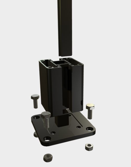 Post-Channel-74''-Black-Premium-fence-installation