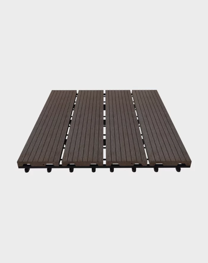 Composite deck tiles ezclip design dark coffee