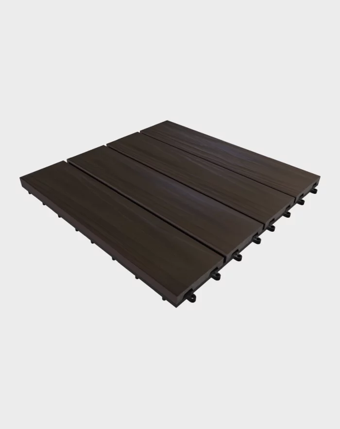 Composite deck tiles ezclip elite natural dark