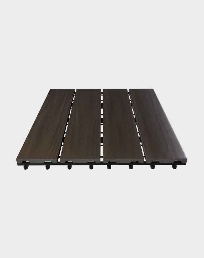 Composite deck tiles ezclip elite natural dark
