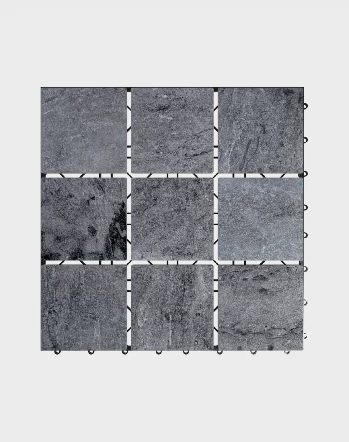 Composite deck tiles ezclip slate