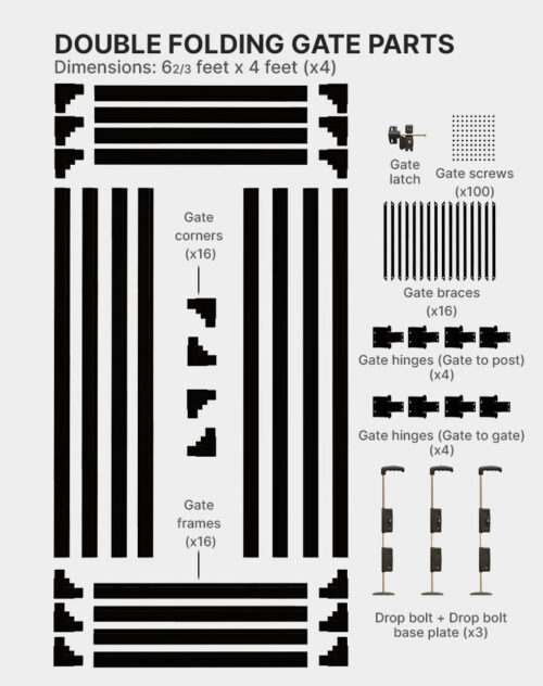 Double-folding-gate-parts-pieces