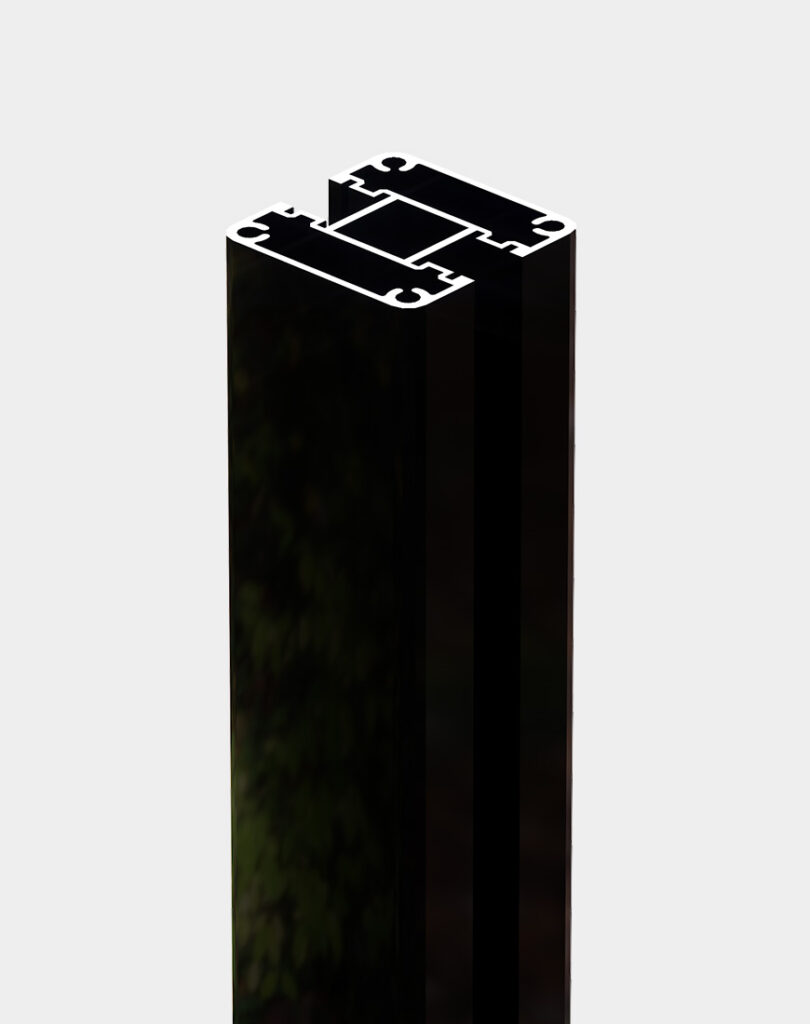 Line-post-black-chrome-for fencing aluminum structure durable and weather resistant available in Canada