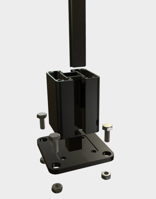 Post-Channel-74''-Black-Premium-fence-installation