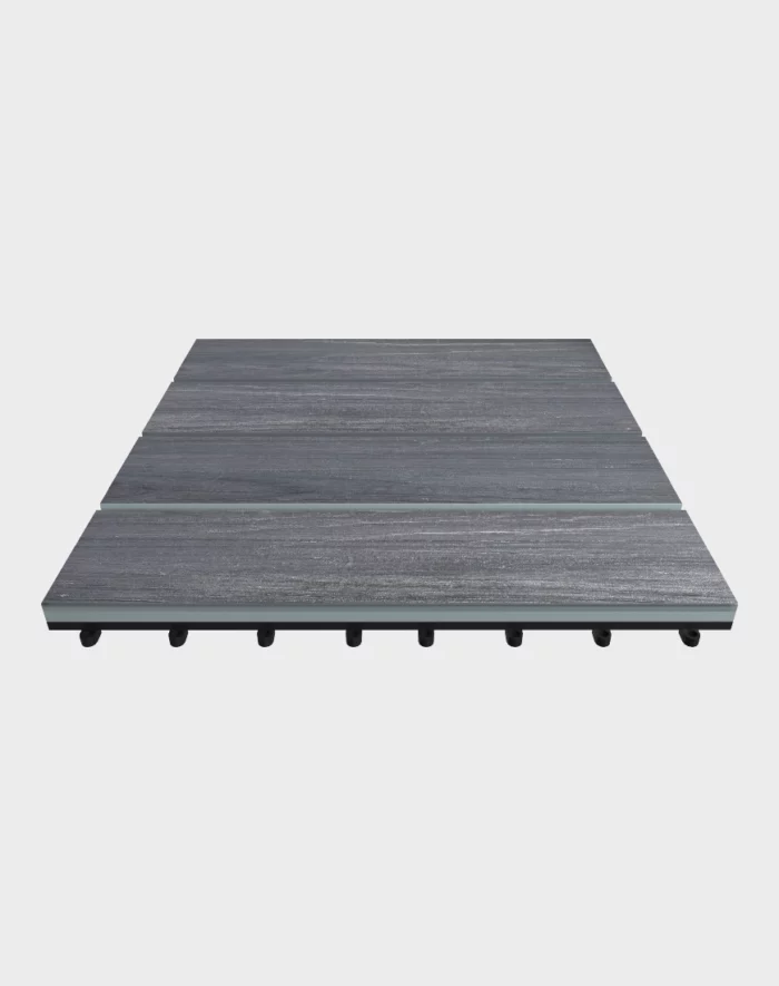 Composite deck tiles ezclip elite moon grey