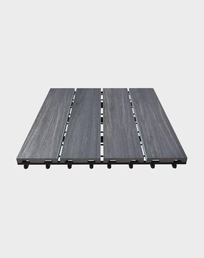 Composite deck tiles ezclip elite moon grey