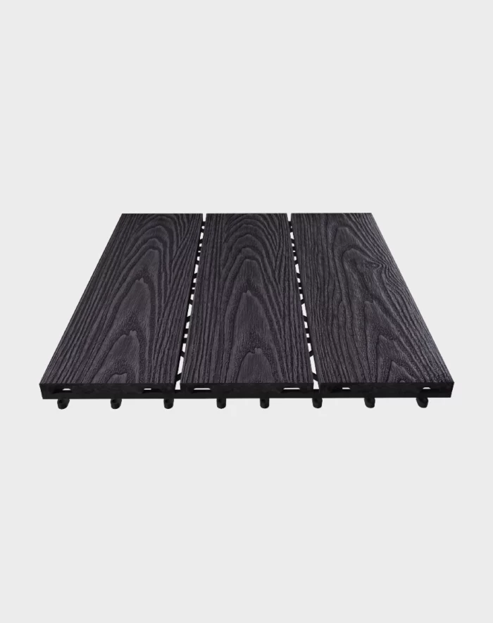 Composite deck tiles ezclip natural black