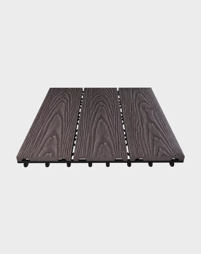 Composite deck tiles ezclip natural chocolate