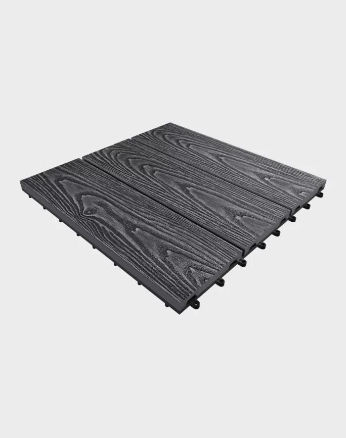 Composite deck tiles ezclip natural slate grey