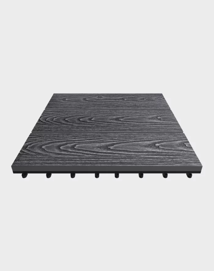 Composite deck tiles ezclip natural slate grey