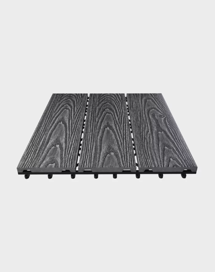 Composite deck tiles ezclip natural slate grey