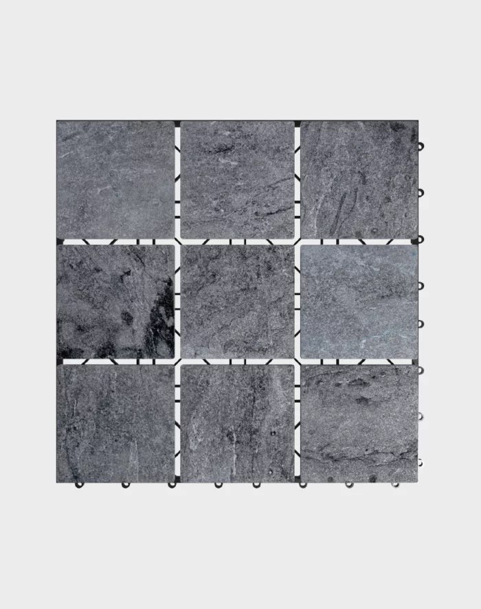 Composite deck tiles ezclip slate