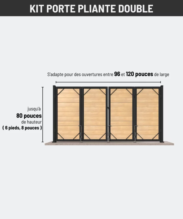 kit porte pliante double 96-120