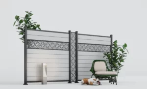white privacy fence