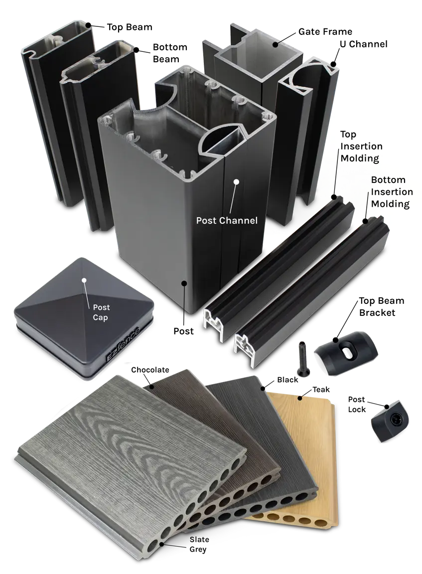 ezfence HD large composite fencing and hight quality alumiunium structure