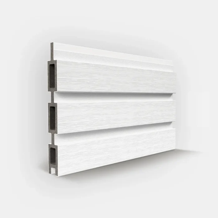 Ezfence Classic composite castellated boards Mineral white1