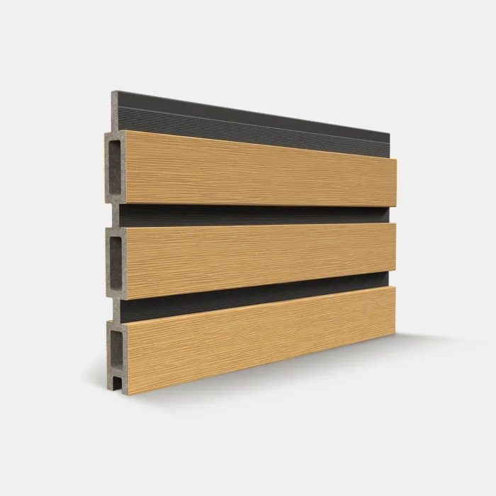 Ezfence Classic shadow fluted boards Shadow Teak 1