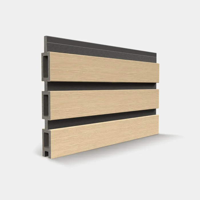 Ezfence Classic shadow fluted fence board Shadow Oak1