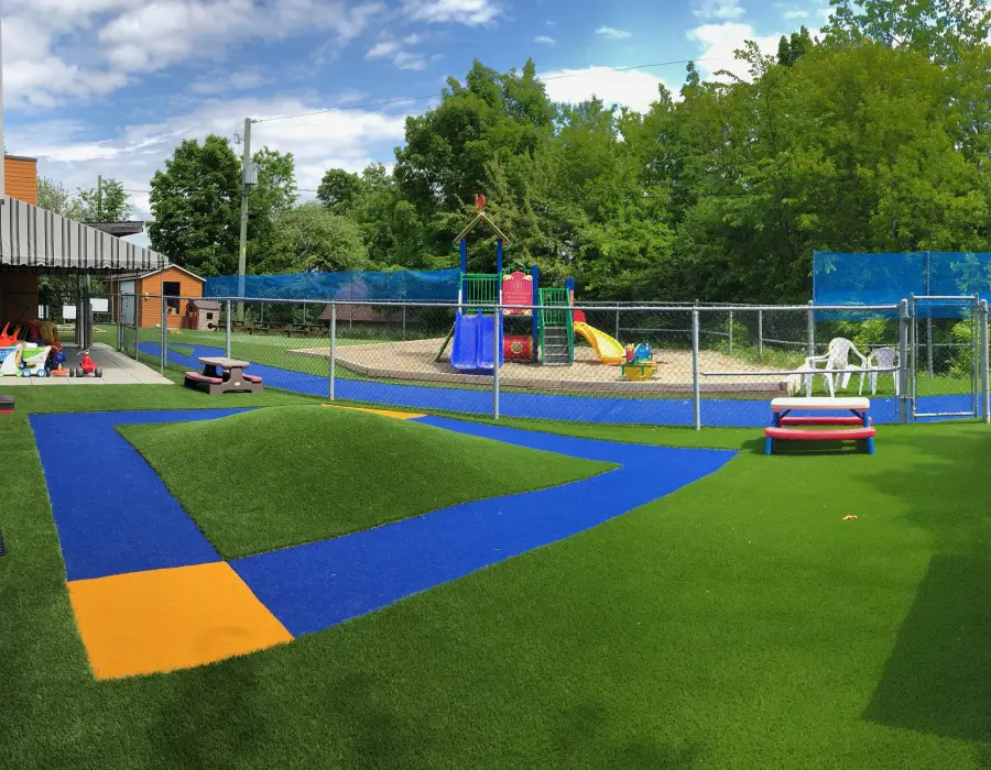 Synthetic grass playground area Canada